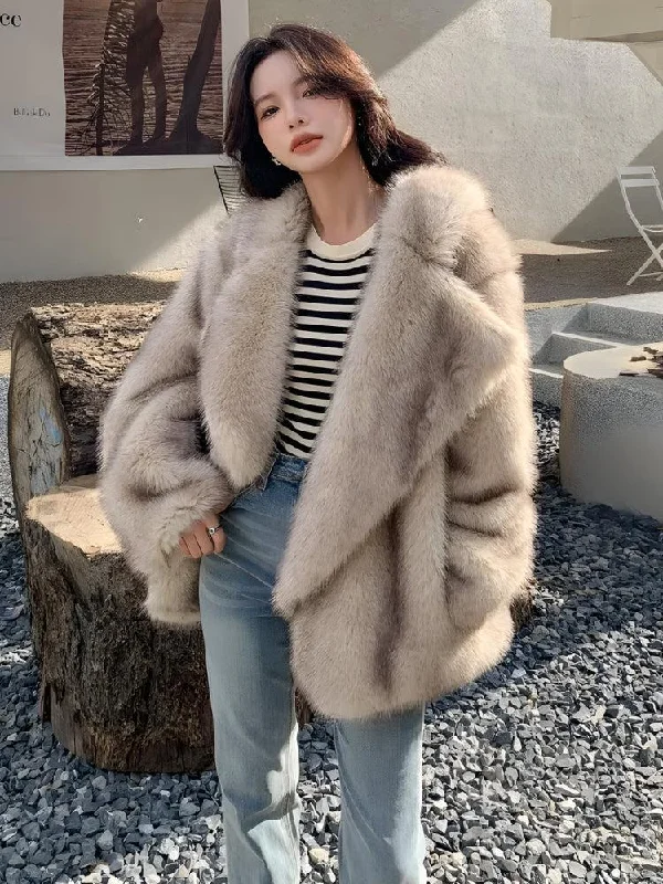 Women's Jackets for Stylish Outfits-Fluffy Faux Fur Jacket