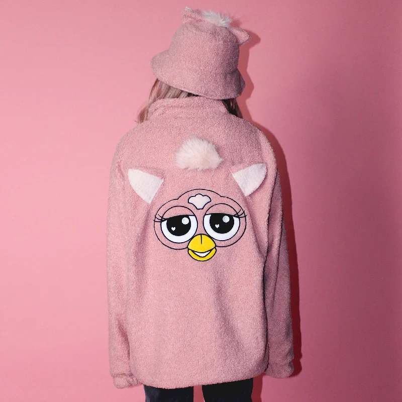 Women's Jackets for Simple, Chic Look-Furby Teddy Jacket Pink