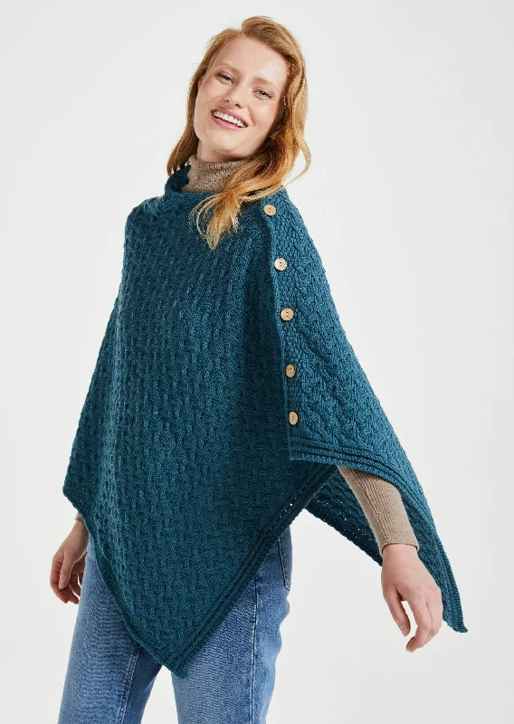 Women's Cloak with Classic Plaid-Glenbeigh Aran Cape | Irish Sea