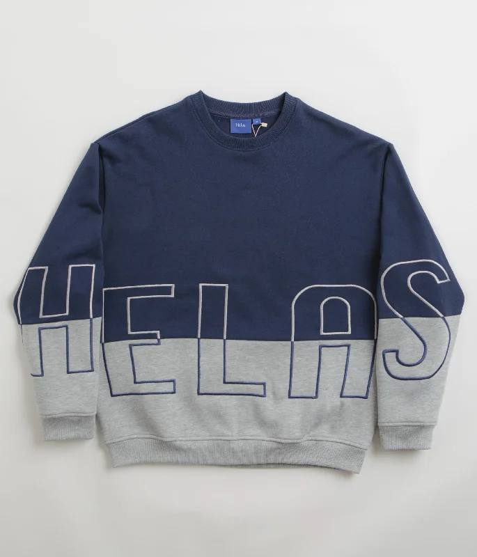 Women's Sweatshirts with Drawstring for Adjustable Fit -Helas Negative Crewneck Sweatshirt - Grey / Navy