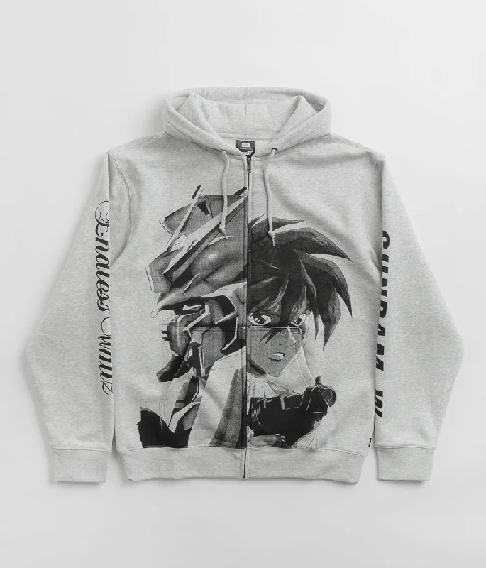 Women's Jackets for Summer Evenings-HUF Endless Waltz Split Zip Hoodie - Heather Grey Women's Jackets for Summer Evenings-HUF Endless Waltz Split Zip Hoodie - Heather Grey