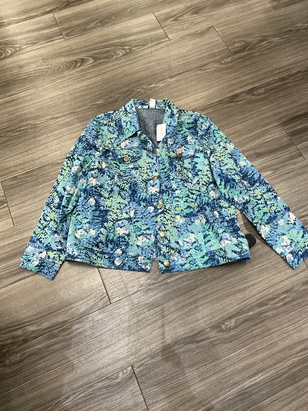 Women's Jackets for Everyday Wear-Jacket Denim By Cj Banks In Floral Print, Size: Xl Women's Jackets for Everyday Wear-Jacket Denim By Cj Banks In Floral Print, Size: Xl