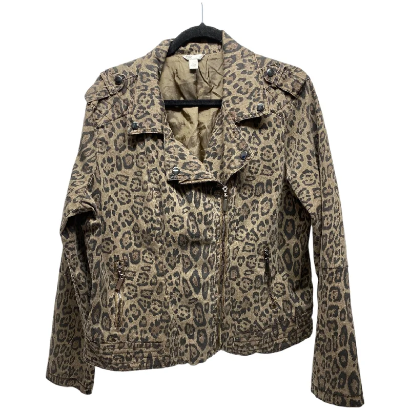 Women's Jackets for Practical Protection-Jacket Moto By Cato In Animal Print, Size: L Women's Jackets for Practical Protection-Jacket Moto By Cato In Animal Print, Size: L