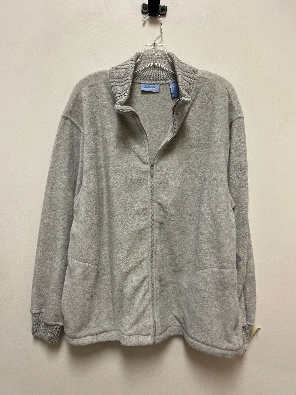 Women's Jackets with Faux Fur Trim-Jacket Other By Karen Scott In Grey, Size: Xl