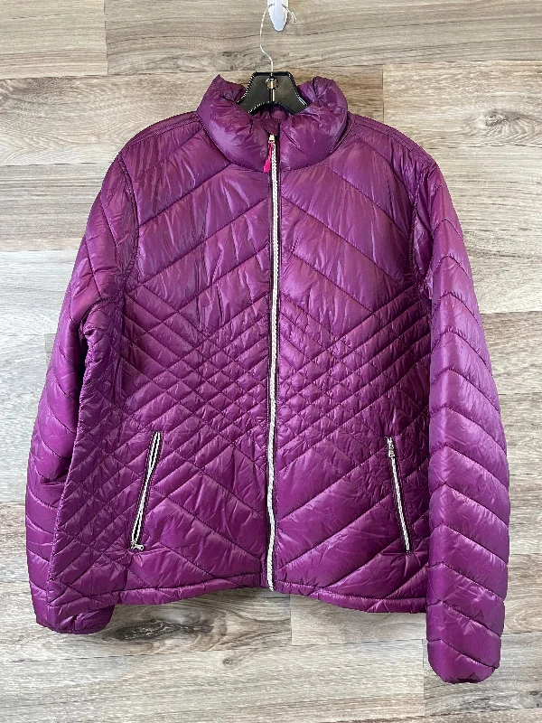 Women's Jackets for Rainy Weather-Jacket Puffer & Quilted By Tek Gear In Purple, Size: Xxl Women's Jackets for Rainy Weather-Jacket Puffer & Quilted By Tek Gear In Purple, Size: Xxl