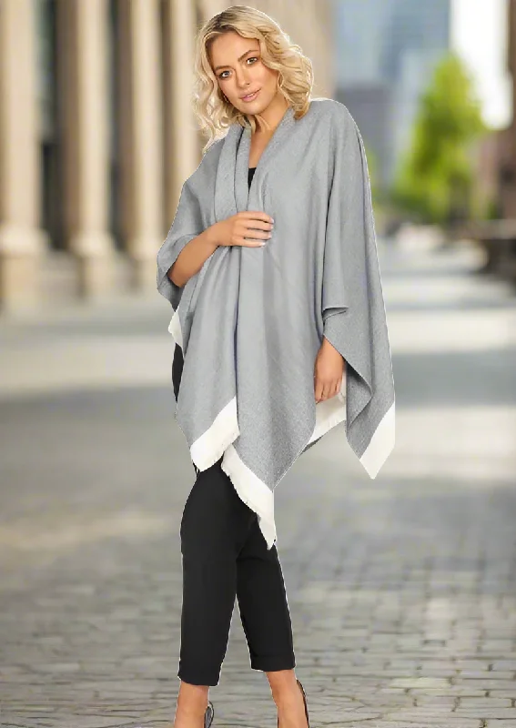 Women's Hooded Cloak for Snow Days-Jimmy Hourihan Fringed Shawl in Pepper/Salt Design Women's Hooded Cloak for Snow Days-Jimmy Hourihan Fringed Shawl in Pepper/Salt Design