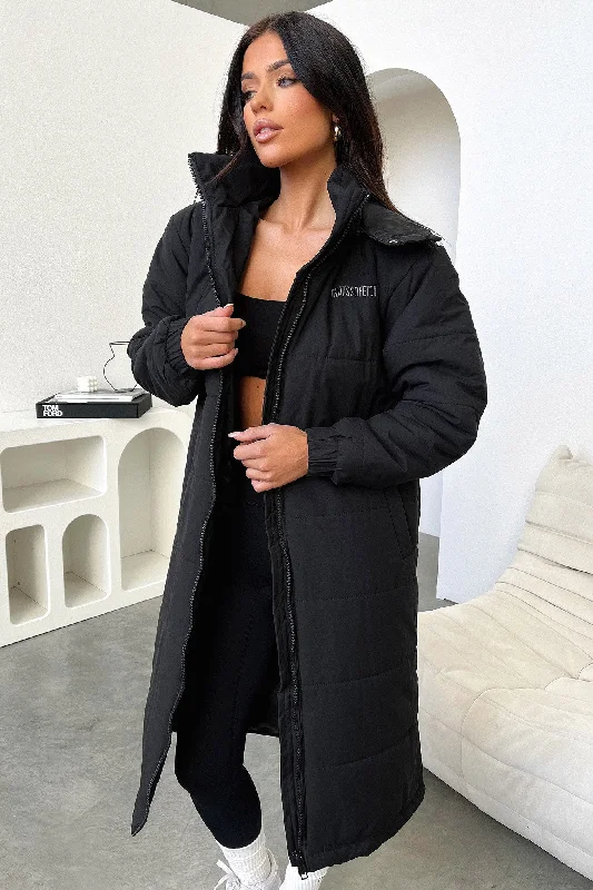 Women's Down Coat for Shopping-Keoni Puffer Jacket - Black