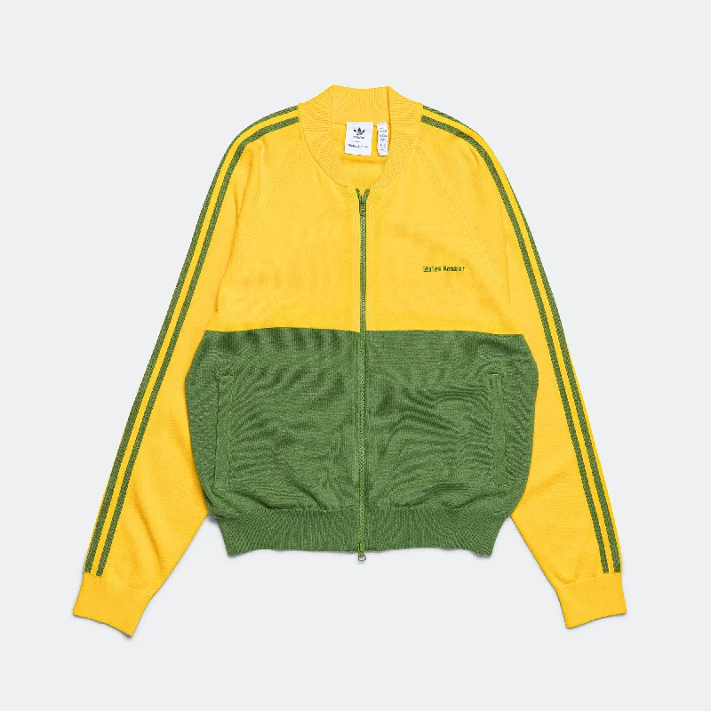 Women's Jackets with Snug Fit-Knit Track Top x Wales Bonner - Bold Gold/Crew Green