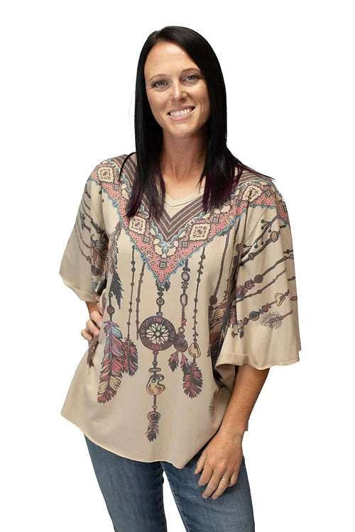 Women's Jackets with Comfy Fit-Liberty Wear Collection Poncho: Bead Design