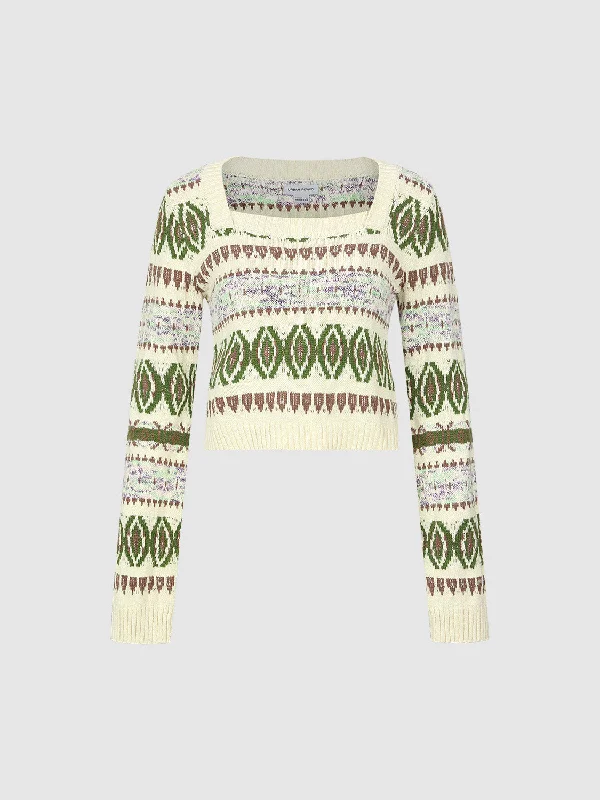 Women's Knit Sweater with Long Sleeves -Long Sleeve Knitted T-Shirts