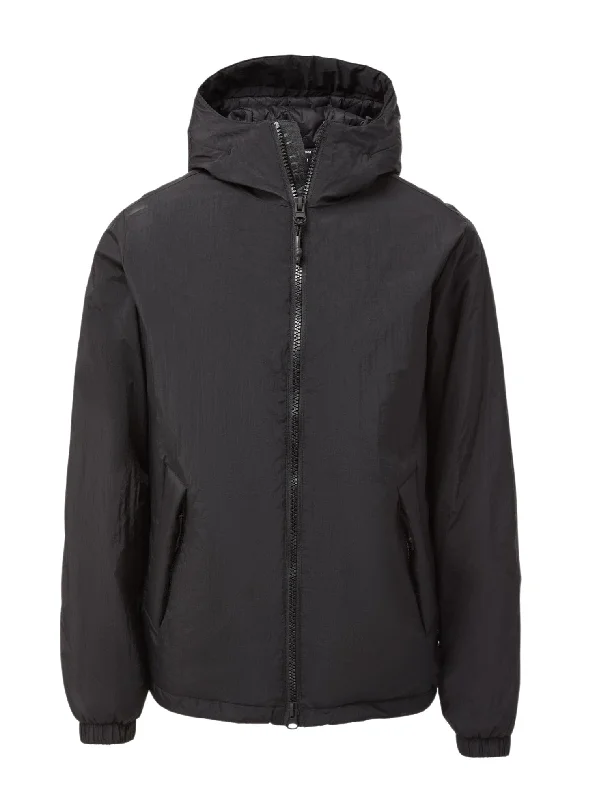 Women's Jackets with Modern Style-Light Hooded Jacket - Black