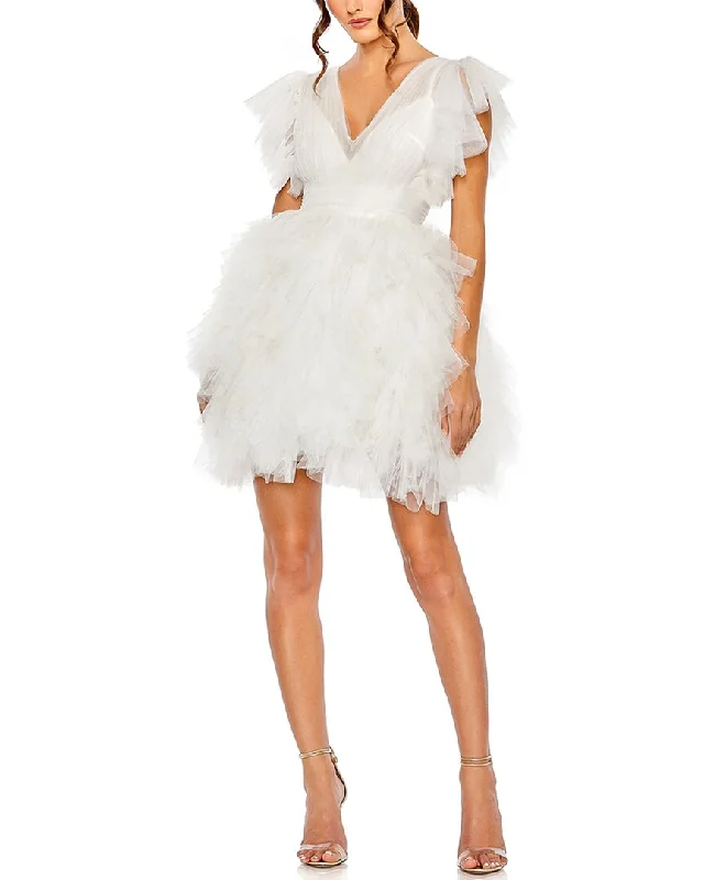 Doll Dress with Tie-back Bodice -Mac Duggal Babydoll dress