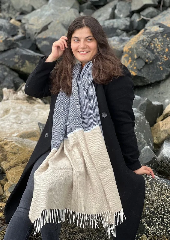 Women's Cloak for Fall Fashion-McNutt Pashmina Wrap | Basswood & Smoke