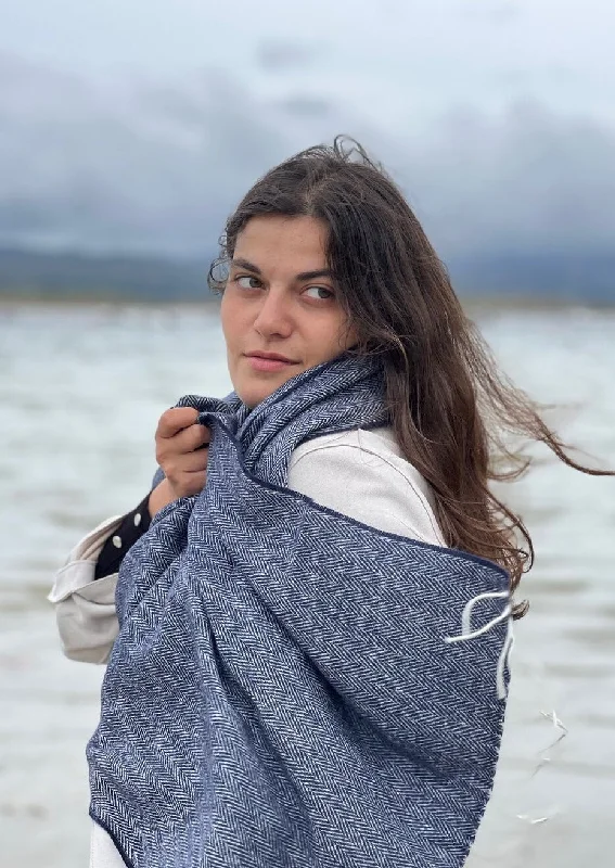 Women's Cloak for Halloween-McNutt Cashmere Wrap | Nautical Navy