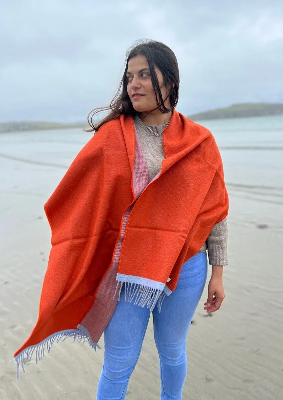 Women's Cloak with Belt-McNutt Cashmere Wrap | Nectarine Reversible