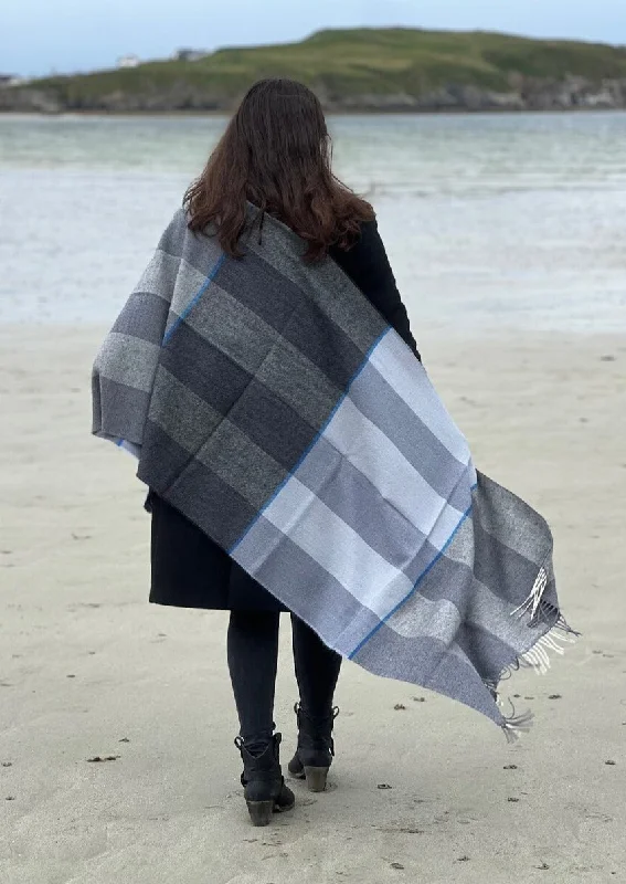 Women's Cloak for Layering-Mcnutt Pashmina Wrap | Royal Stripe