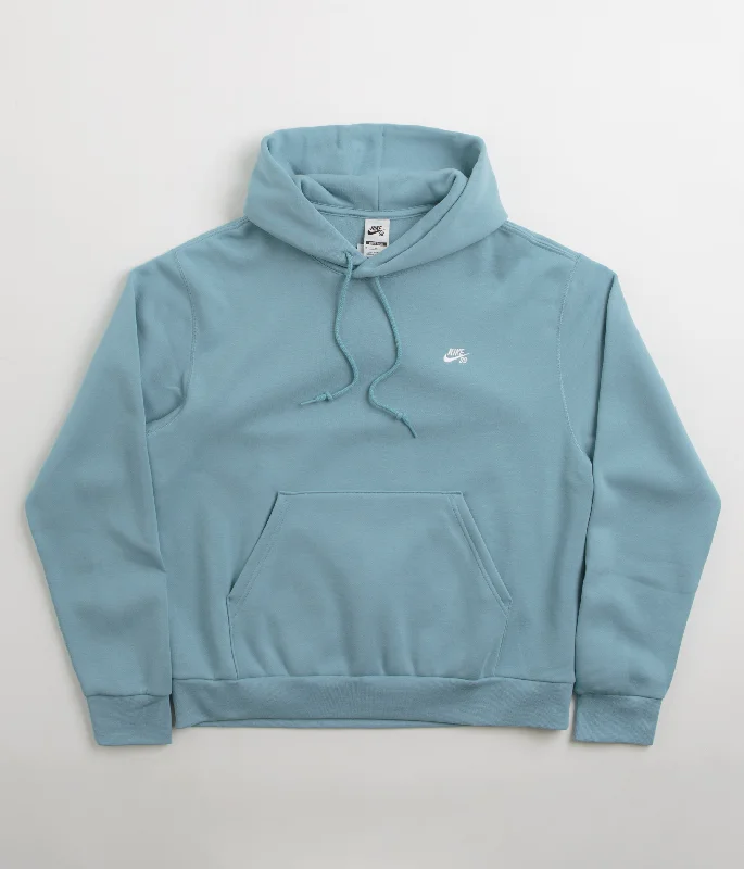 Women's Jackets with Polished Look-Nike SB Essential Small Logo Hoodie - Denim Turquoise / White Women's Jackets with Polished Look-Nike SB Essential Small Logo Hoodie - Denim Turquoise / White