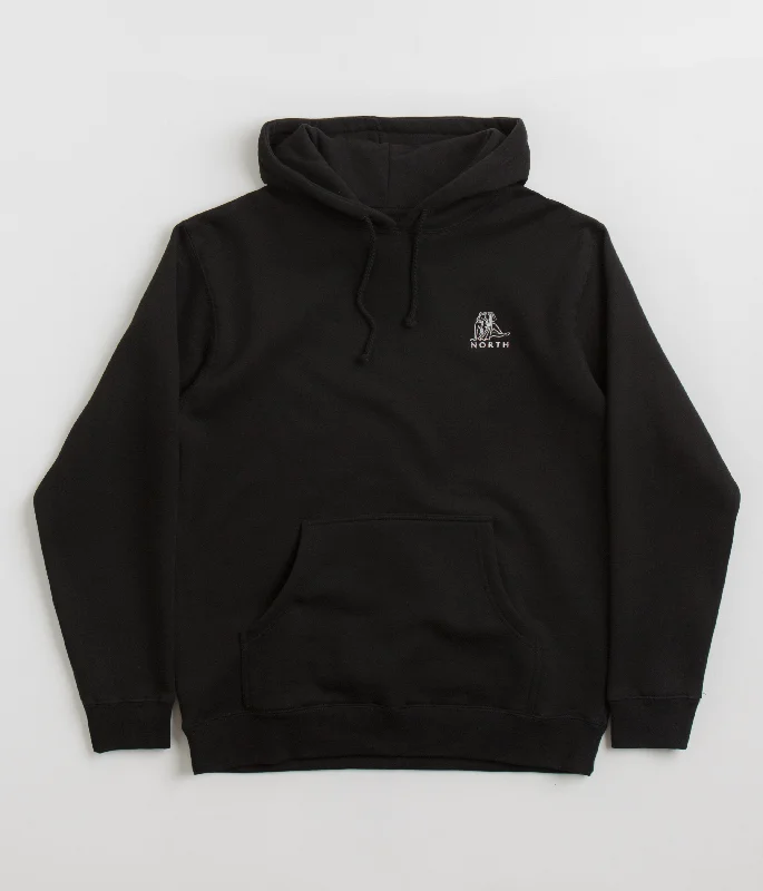 Women's Jackets with Soft Touch-North Zodiac Logo Hoodie - Black / White