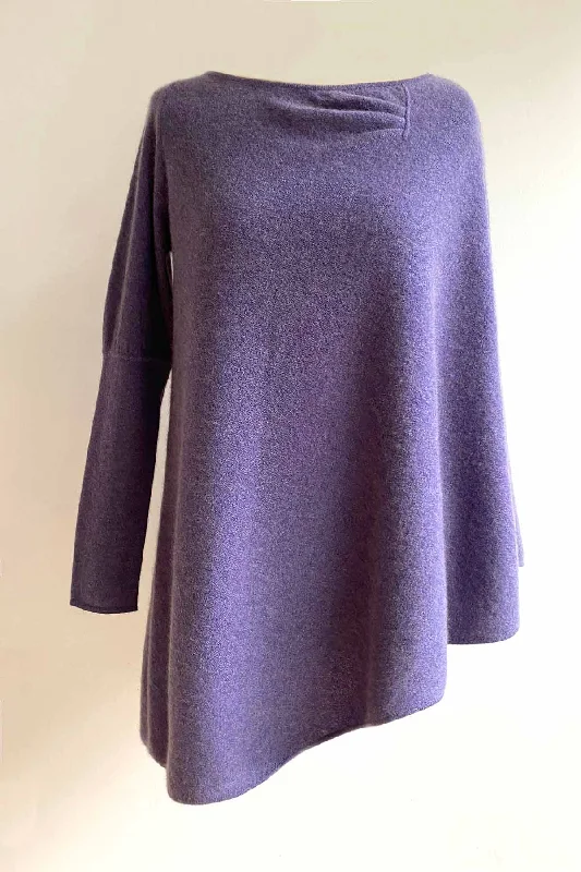 Women's Warm Cloak with Pockets-One sleeve Cashmere poncho in Heather