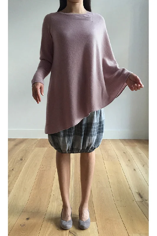 Women's Cloak for Chic Fashion-One sleeve cashmere poncho in Nude pink