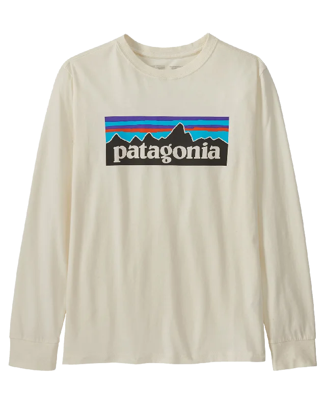 Women's Jackets with Elegant Features-Patagonia Kids' Long Sleeve Regenerative Organic Certified Cotton P-6 T-Shirt - Undyed Natural Women's Jackets with Elegant Features-Patagonia Kids' Long Sleeve Regenerative Organic Certified Cotton P-6 T-Shirt - Undyed Natural