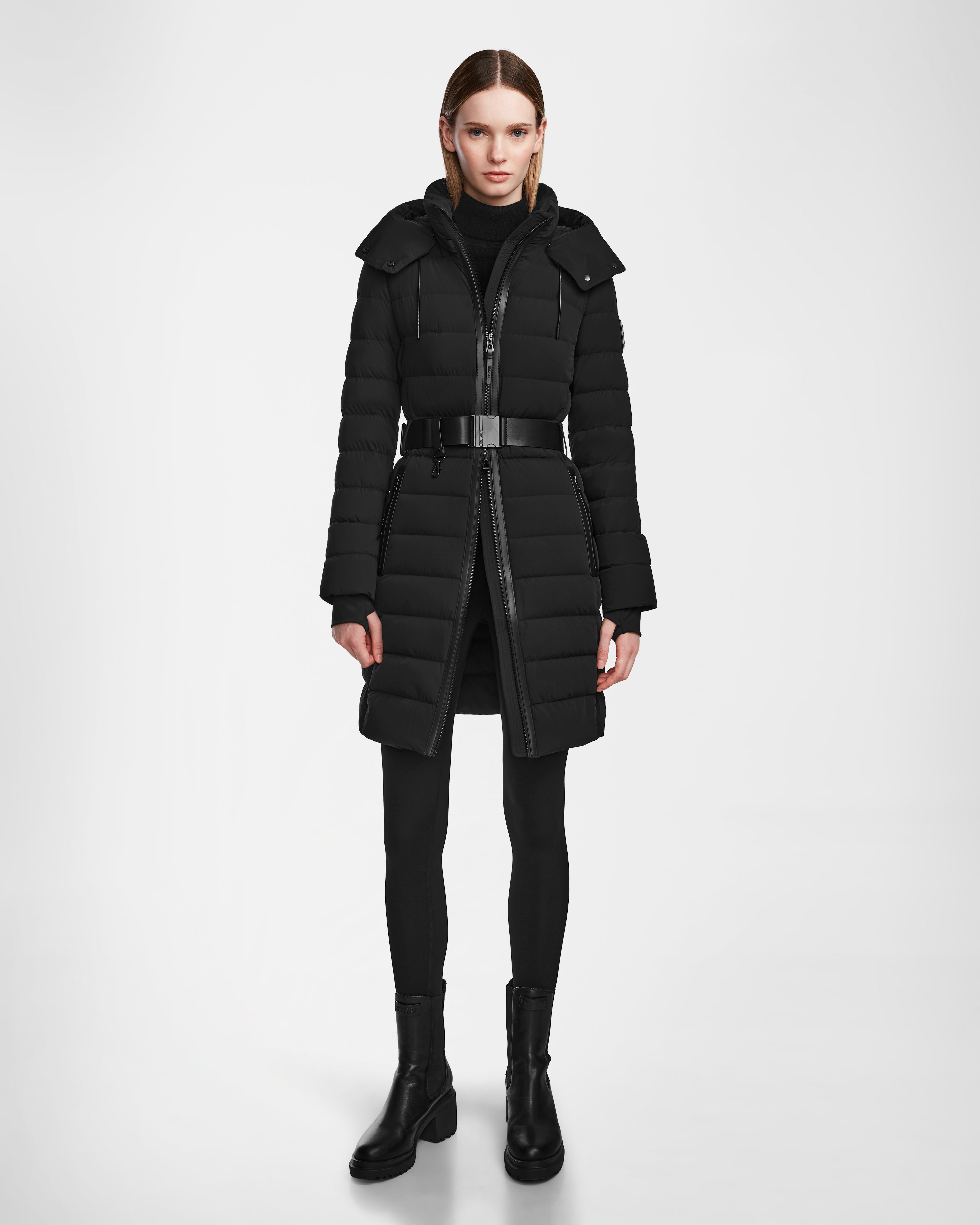 Women's Down Coat for City Wear-PELIN M - 8124814 Black