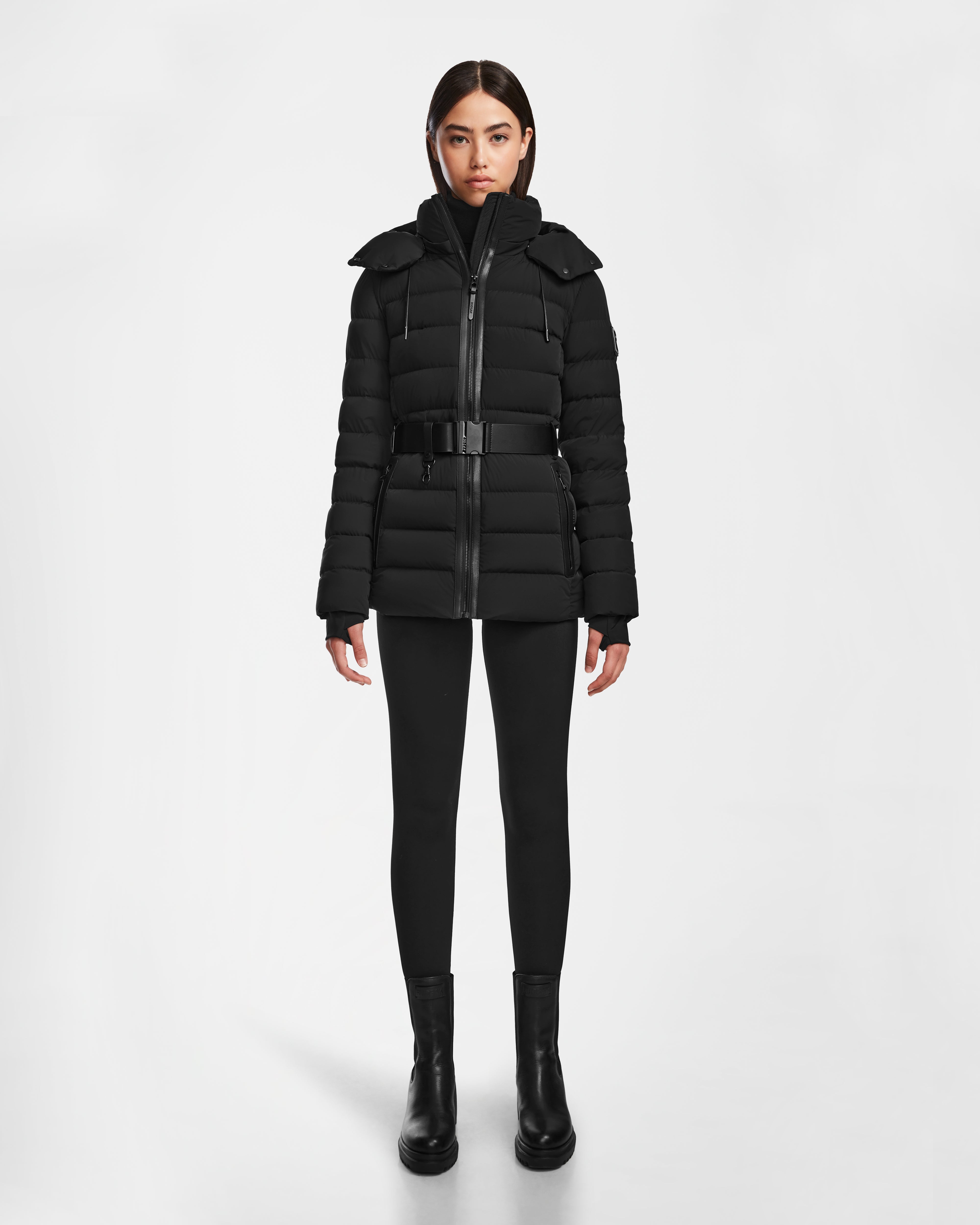 Women's Long Sleeve Down Coat-PELIN S - 8124813 Black