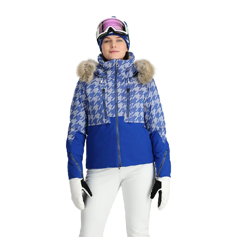 Women's Luxury Down Coat-Womens Pinnacle - Electric Blue