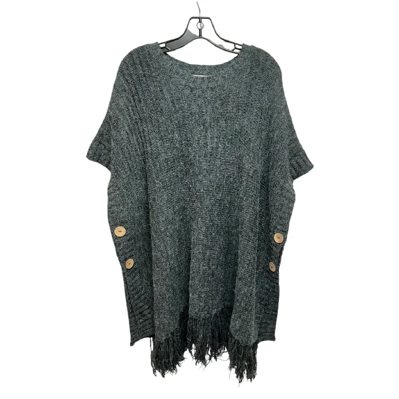 Women's Jackets for Formal Occasions-Poncho By Altard State In Grey, Size: L