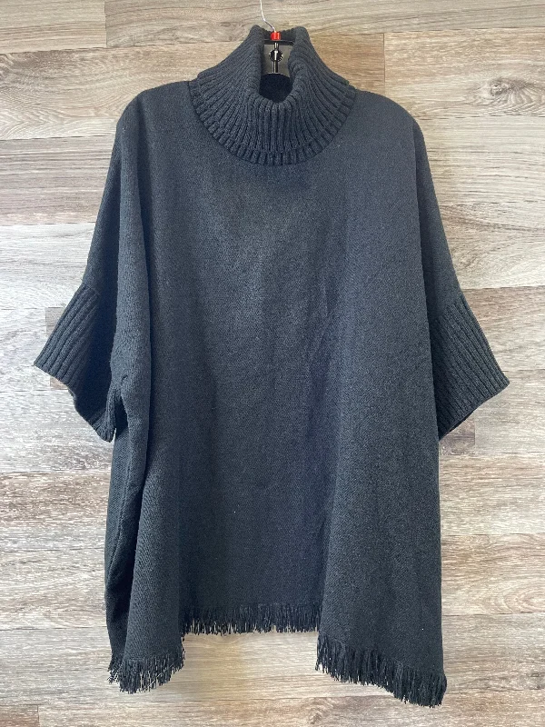 Women's Jackets for Stylish Finish-Poncho By Sonoma In Black, Size: Osfm