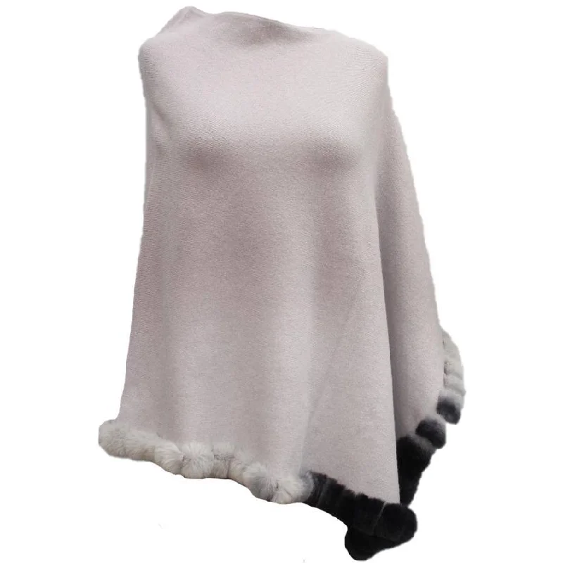 Women's Cloak with Gold Detailing-Poncho with Ombre Fur Trim