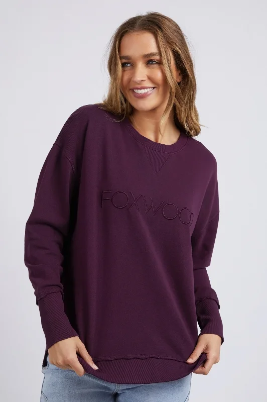 Women's Jackets with Smart Look-Simplified Sweatshirt - Plum