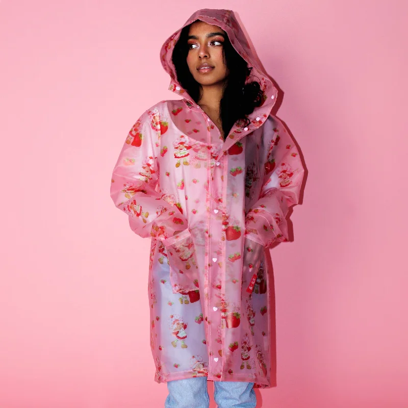 Women's Jackets with Functional Design-Strawberry Shortcake Rain Jacket