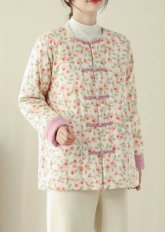 Women's Down Coat with Adjustable Waist-Stylish Print Button Pockets Cotton Filled Parka Winter Women's Down Coat with Adjustable Waist-Stylish Print Button Pockets Cotton Filled Parka Winter