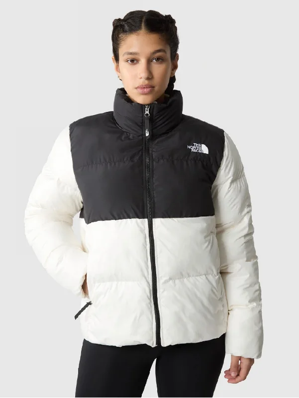 Women's Down Coat for Chic Winter Style-Piumino Trapuntato Squadrato Saikuru Bianco/Nero Women's Down Coat for Chic Winter Style-Piumino Trapuntato Squadrato Saikuru Bianco/Nero