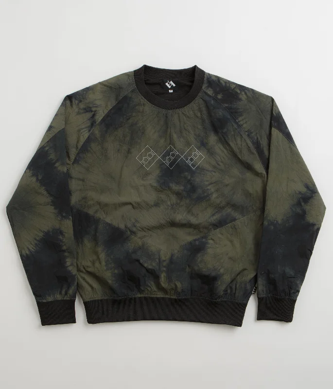 Women's Jackets for Winter-The Trilogy Tapes Tech Sports Crewneck Sweatshirt - Black / Olive Marble Women's Jackets for Winter-The Trilogy Tapes Tech Sports Crewneck Sweatshirt - Black / Olive Marble
