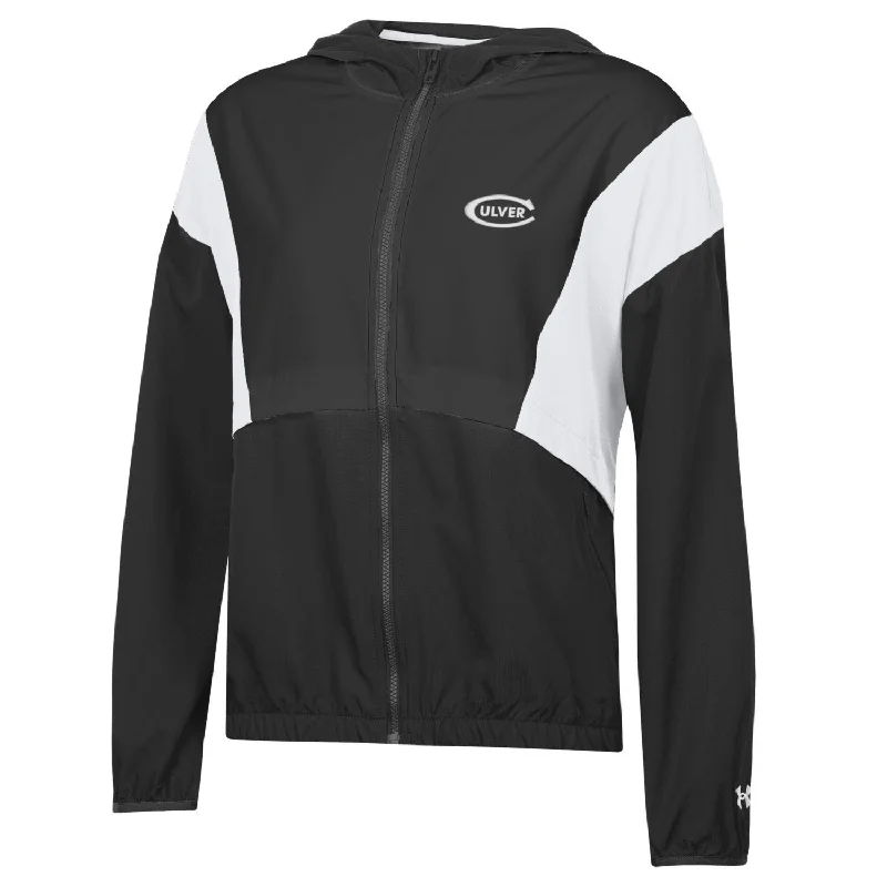 Women's Jackets for All Weather Protection-Under Armour Women's Lightweight Windbreaker - Black & White