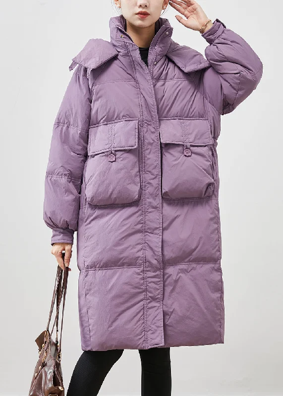 Women's Down Coat for Winter-Unique Purple Hooded Pockets Duck Down Puffers Jackets Winter Women's Down Coat for Winter-Unique Purple Hooded Pockets Duck Down Puffers Jackets Winter