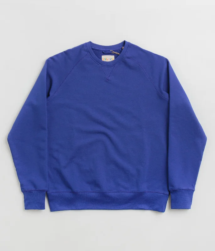 Women's Jackets with Soft Material-Uskees 7005 Organic Crewneck Sweatshirt - Ultra Blue