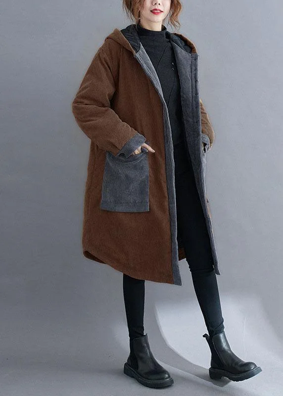 Women's Waterproof Puffer Down Coat-Women Coffee hooded Pockets Winter Cotton Thick Long sleeve Coats Women's Waterproof Puffer Down Coat-Women Coffee hooded Pockets Winter Cotton Thick Long sleeve Coats