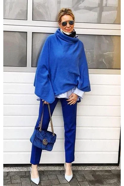 Women's Casual Cloak-Cowl neck Cashmere Poncho