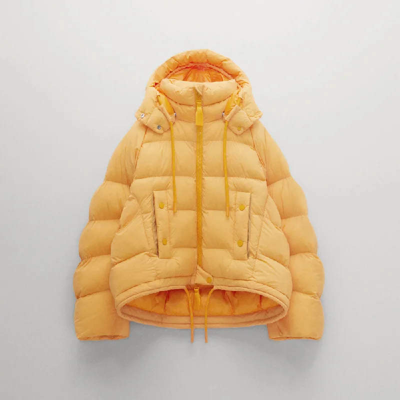 Women's Lightweight Down Coat-Womens Unique Flare Puffer Jacket