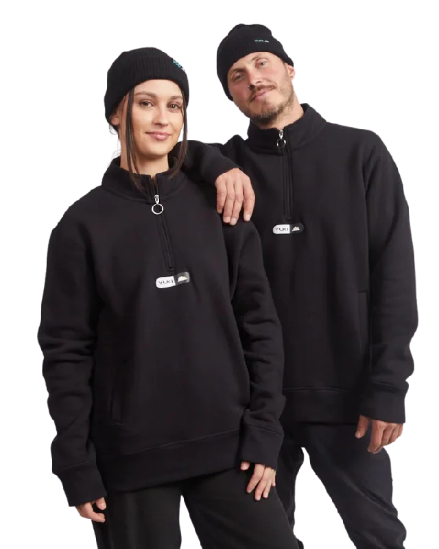 Women's Jackets with Plush Fleece Interior-Yuki Threads Pill Crew - Black