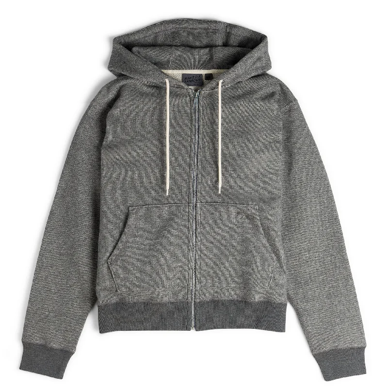 Women's Basic Hoodies for Everyday Wear -Zip Hoodie - Heavyweight Terry - Charcoal