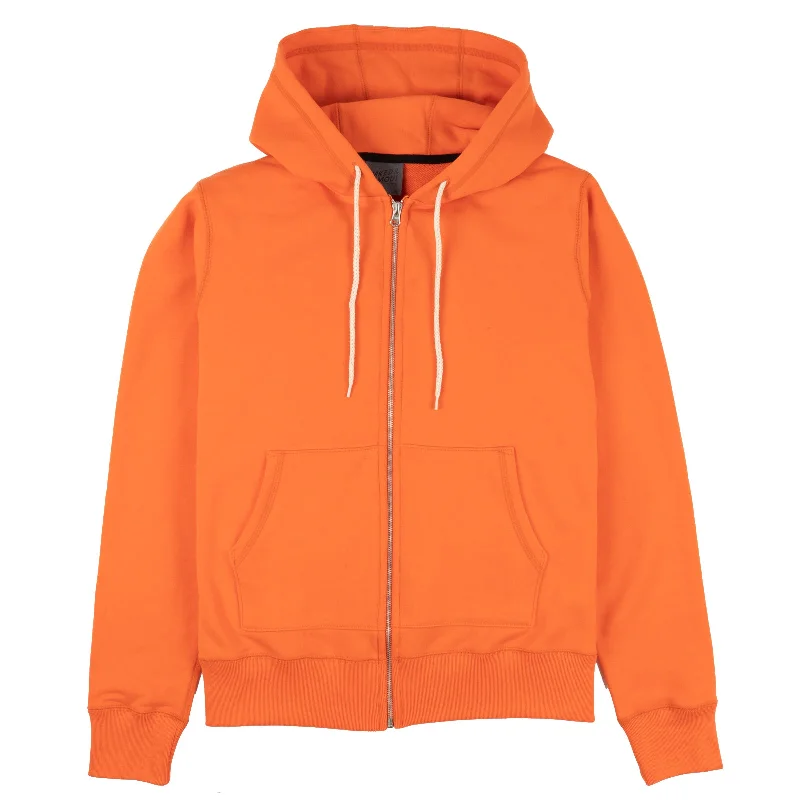 Women's Hoodies for Fall Fashion -Zip Hoodie - Orange Terry