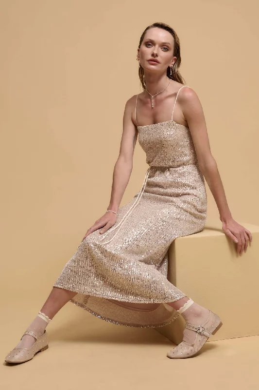 Slip Dress for Casual Friday -Satin Slip Dress with Flower Design -All That Glitters Sequin Midi Slip Dress Slip Dress for Casual Friday -Satin Slip Dress with Flower Design -All That Glitters Sequin Midi Slip Dress