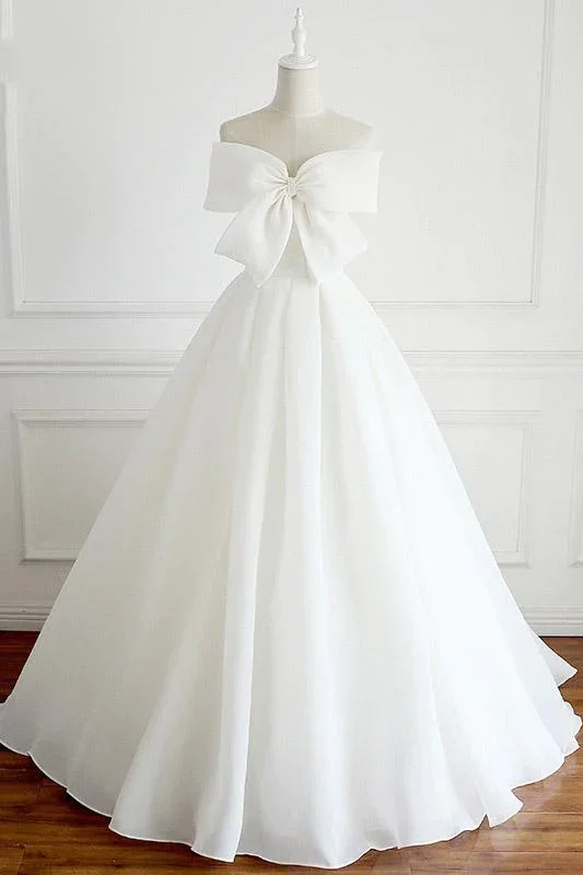 Wedding Dresses with Sheer Bodice for a Flirty Look -Ball Gown Sleeveless Wedding Dress With Cute Bowknot gh2192