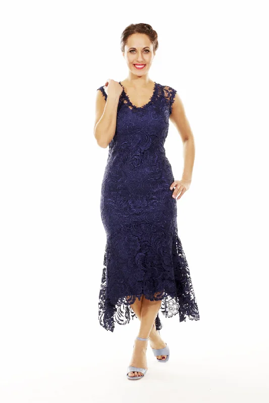 Elegant Satin Slip Dress for Formal -Silk Slip Dress for Evening -Barika Dress with Slip - Navy Elegant Satin Slip Dress for Formal -Silk Slip Dress for Evening -Barika Dress with Slip - Navy