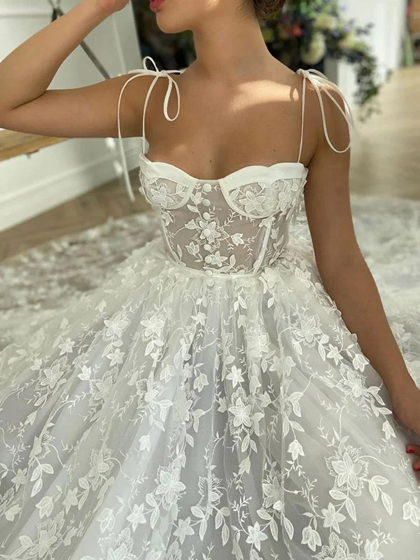 Elegant Silk Wedding Dresses with Ruffled Skirt for Dramatic Effect -Lace See-Through Underwired White Color Wedding Maxi Dress gh1791