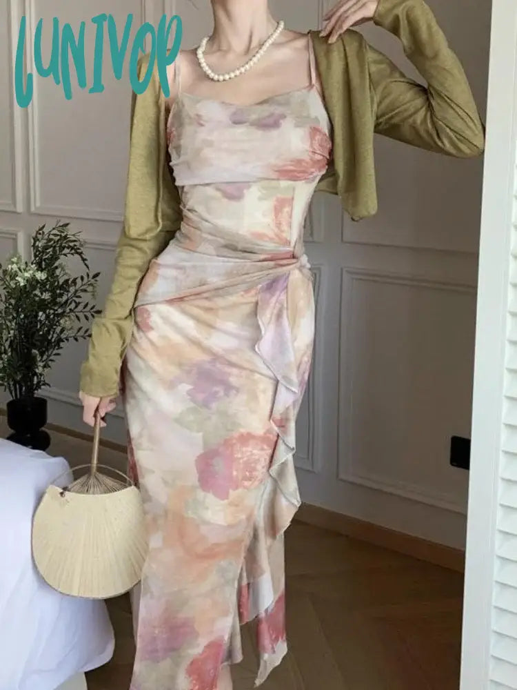 Bridal Dresses with Tulle Skirt for Light and Airy Effect -Lunivop Summer Fashion Women Spaghetti Strap Elegant Midi Chiffon Dresses Wedding Evening Birthday Holiday Backless Prom Clothes
